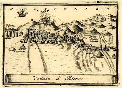 Veduta d'Atene - Coronelli Vincenzo - 1688
