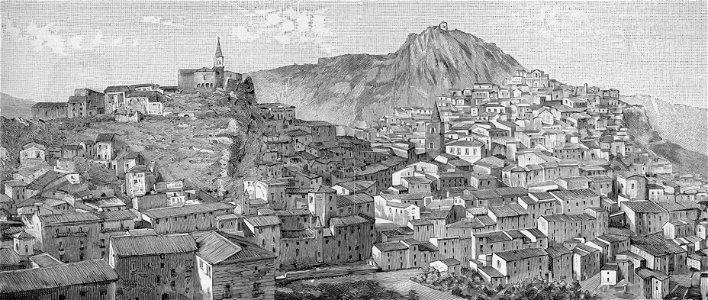Veduta di Nicosia, presa dal colle San Giovanni (xilografia)