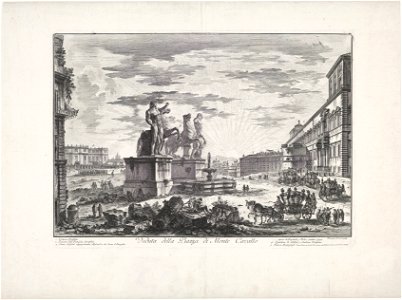 Vedute di Roma no 024 Veduta della Piazza di Monte Cavallo by Giovanni Battista Piranesi Rijksmuseum Amsterdam RP-P-2009-637