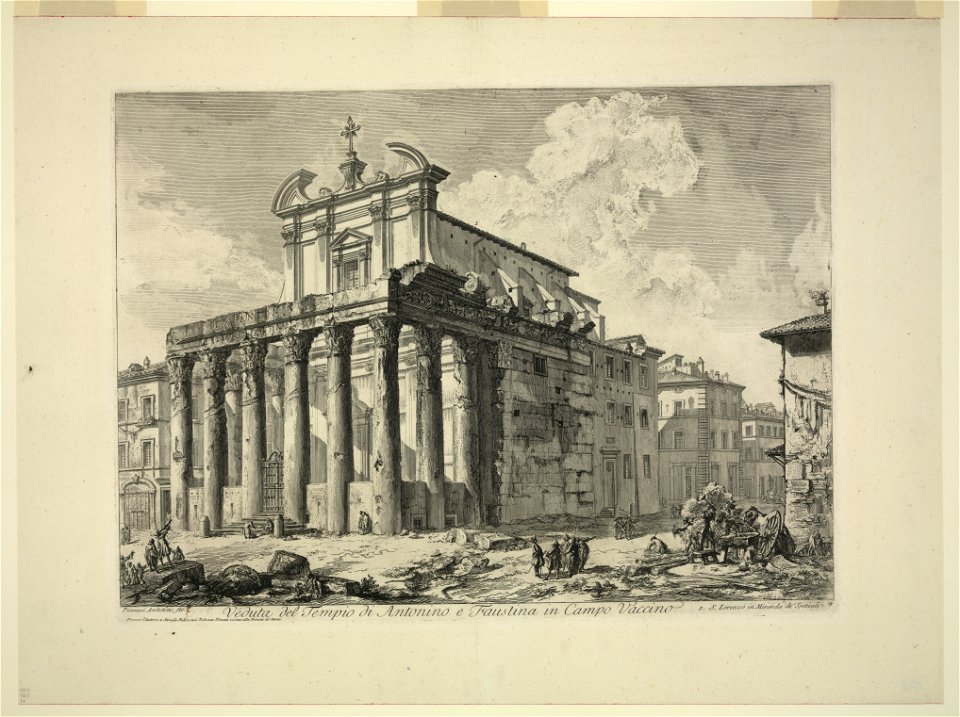 Veduta del Tempio di Antonino e Faustina in Campo Vaccino LCCN97511199