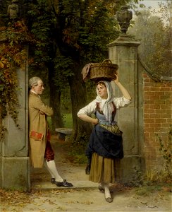 Benjamin Vautier - Gallanter Herr mit Bauernmädchen (1874)