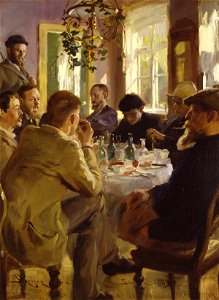 Ved Frokosten Krøyer 1883. Free illustration for personal and commercial use.