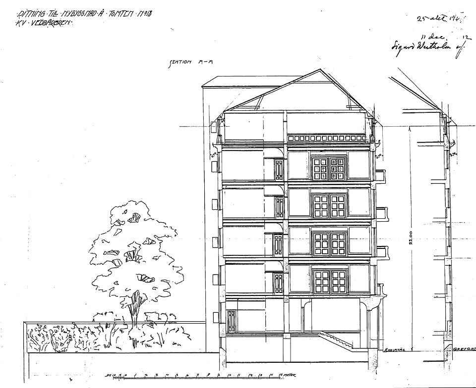 Vedbäraren 18, plan, 1912d