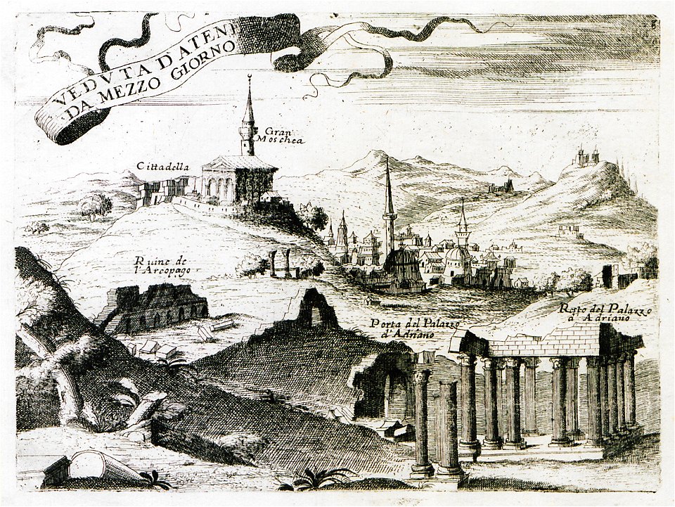 Veduta d'Atene da Mezzo Giorno - Coronelli Vincenzo Maria - 1708