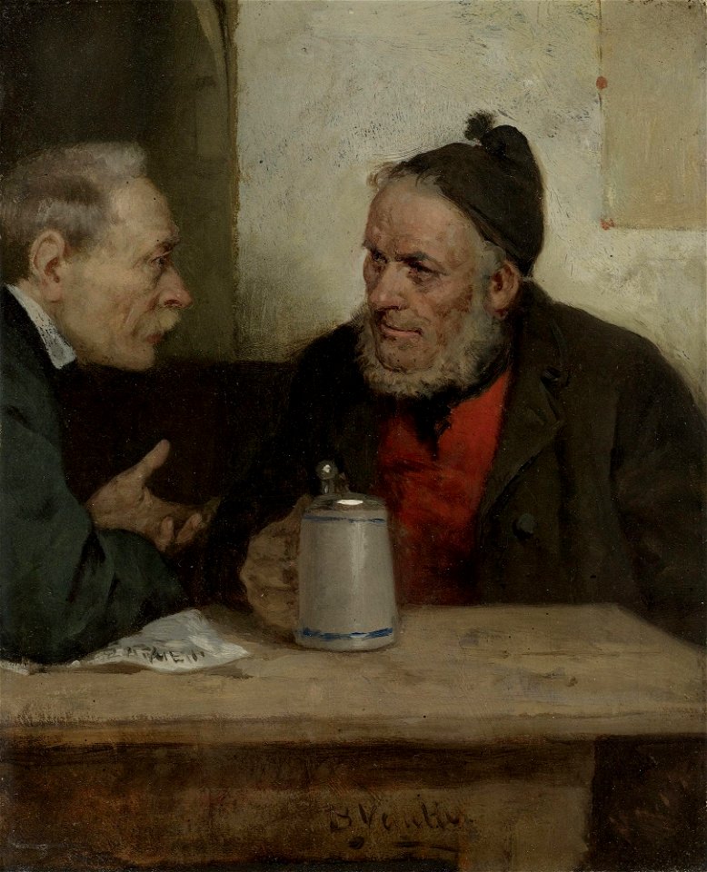 Benjamin Vautier dÄ Das Gespräch am Stammtisch