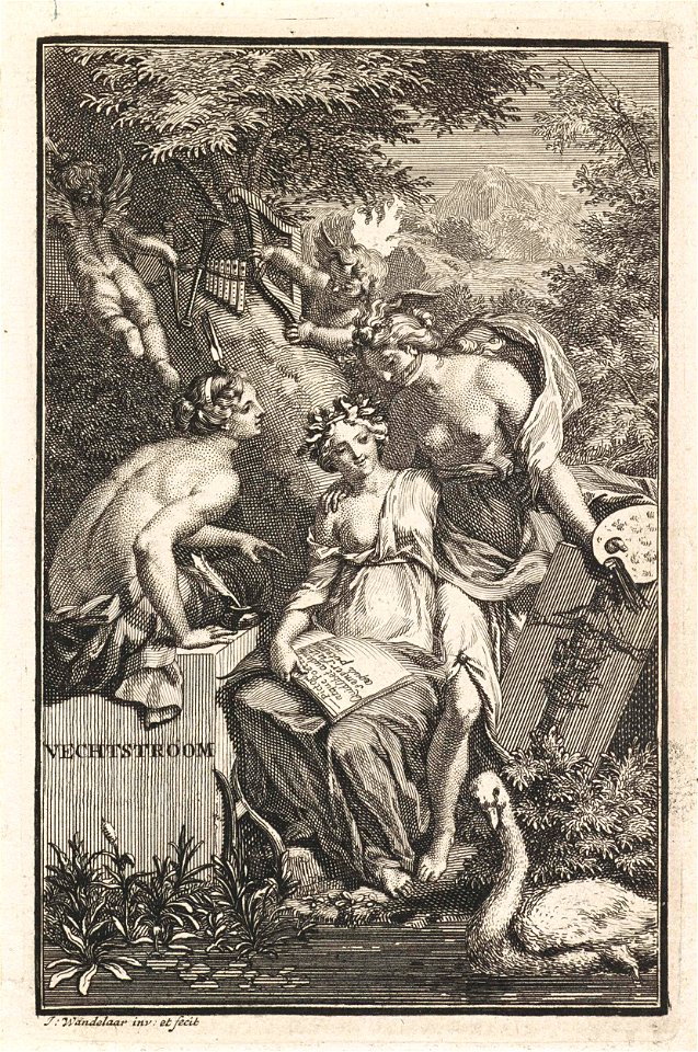 Vechtnimf te midden van matigheid en schilderkunst
