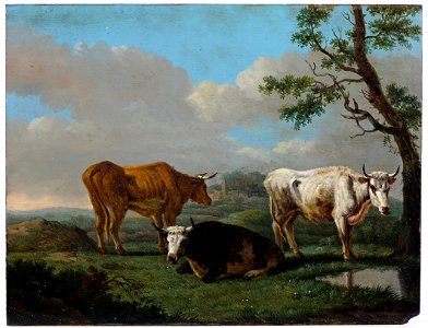 Vee in landschap, Drie koeien in de wei door Albarta ten Oever