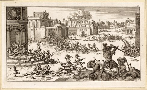 Vele tonelen van moord op een plein tijdens de verovering van Jeruzalem, objectnr A 41638