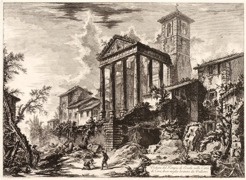 Veduta del Tempio di Ercole nella città di Cora, dieci miglia lontano da Velletri, objectnr A 18665