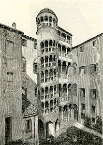 Venezia cortile e scalone del palazzo Minelli