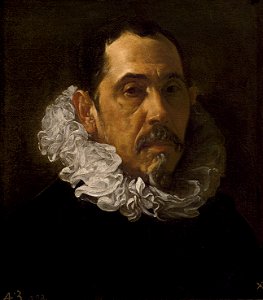 Velázquez - Caballero, Francisco Pacheco (Museo del Prado, c. 1622). Free illustration for personal and commercial use.