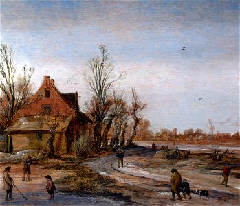 Esaias van de Velde Winter Landscape. Free illustration for personal and commercial use.