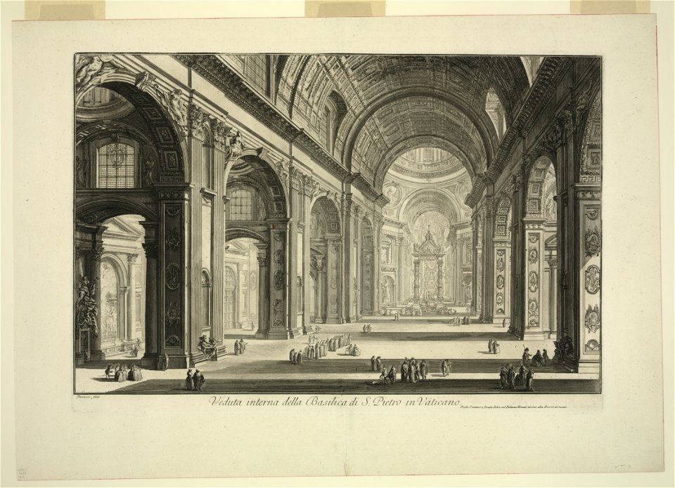 Veduta interna della Basilica di S. Pietro in Vaticano - Piranesi fecit. LCCN97511245