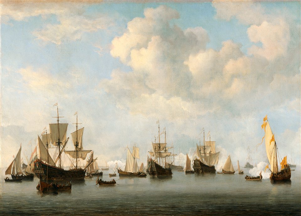 Willem van de Velde, the Younger, The Dutch Fleet in the Goeree Straits (Guinea) (1664)