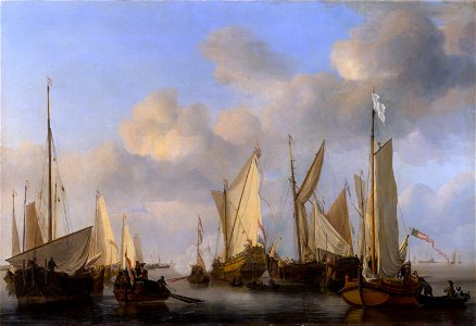 Willem van de Velde II - A Dutch Yacht saluting. Free illustration for personal and commercial use.