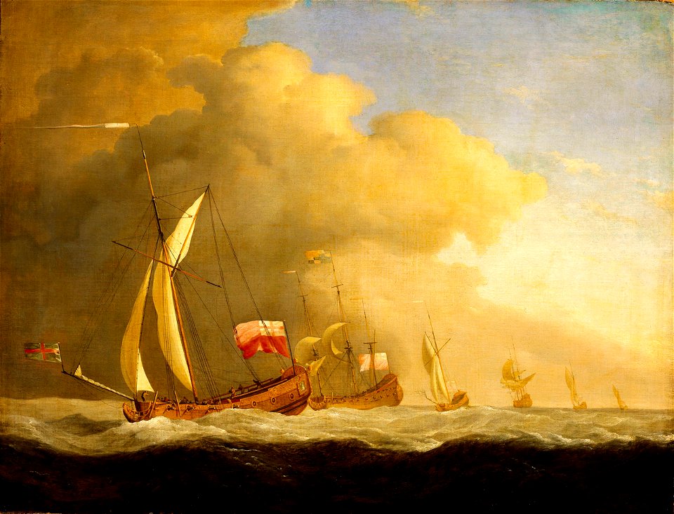 Willem van de Velde the Younger - English Royal Yachts at Sea, in a Strong Wind in Company