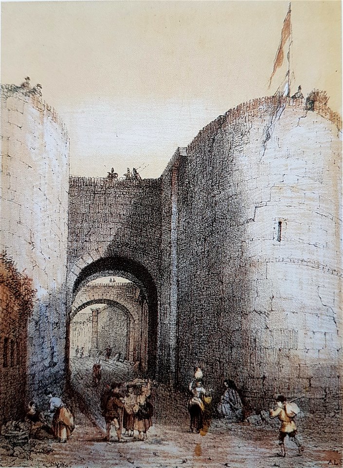 Veldzijde St-Pieterspoort, Maastricht (A Schaepkens, 1857)