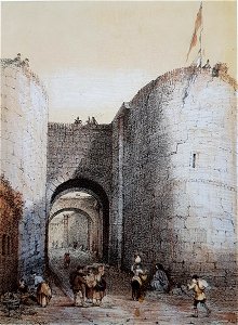 Veldzijde St-Pieterspoort, Maastricht (A Schaepkens, 1857)