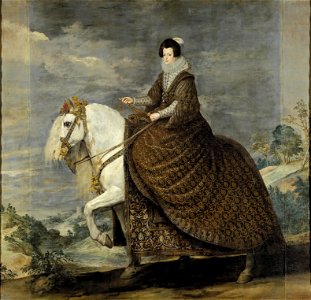 Velázquez - Isabel de Borbón (Museo del Prado, 1634-35). Free illustration for personal and commercial use.