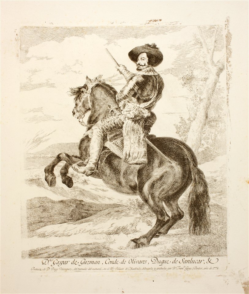 Goya Equestrian portrait of Gaspar de Guzmán, Count-Duke of Olivares after velazquez