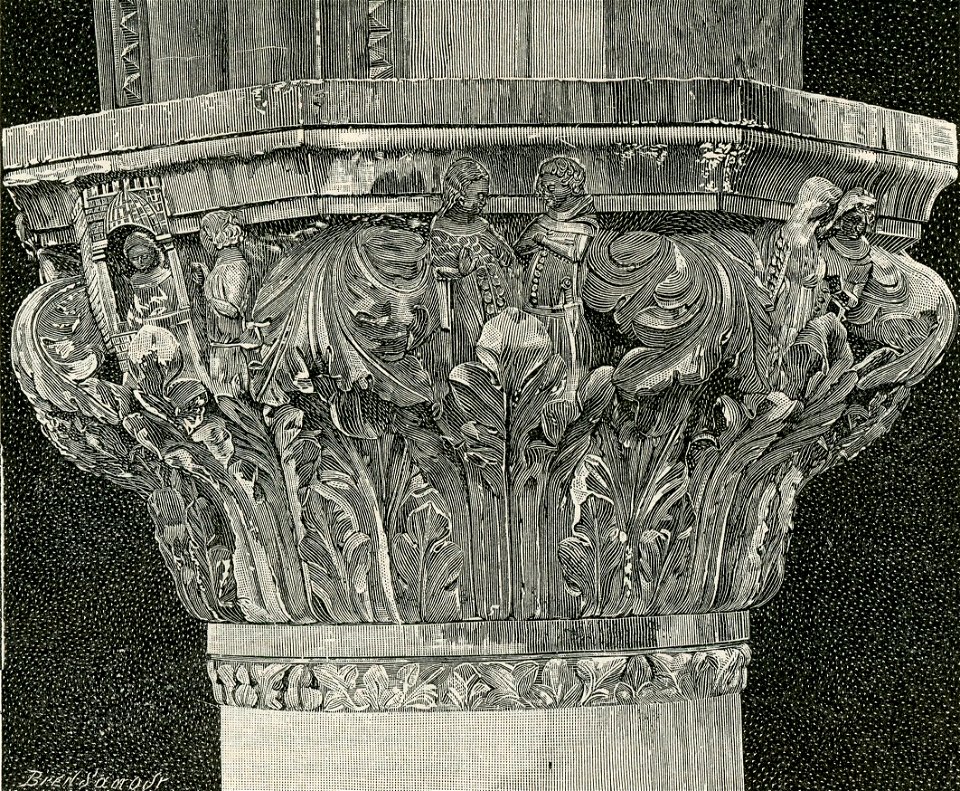 Venezia palazzo Ducale capitello rappresentante le vicende dell uomo