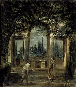 Velázquez - Jardín de la Villa Médicis en Roma, Pabellón de Ariadna (Museo del Prado, 1630)
