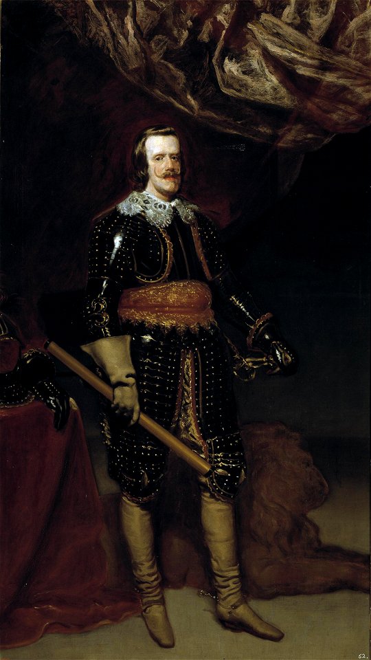 Velázquez - Felipe IV con un león (Museo del Prado, 1650s), estudio
