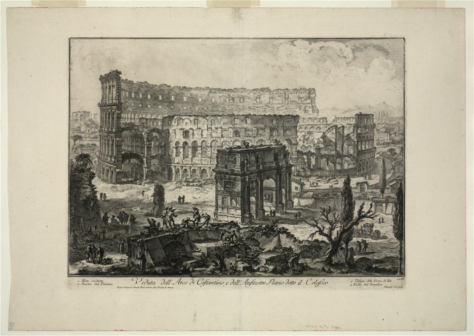 Veduta dell' arco di Costantino, e dell' anfiteatro Flavio detto il colosseo LCCN2009633840