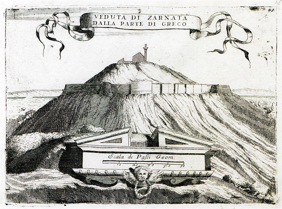 Veduta di Zarnata dalla parte di Greco - Coronelli Vincenzo - 1686
