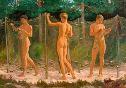 Venny Soldan-Brofeldt - Boys Gathering a Fishing Net
