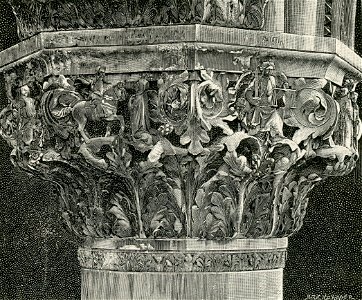 Venezia palazzo Ducale capitello con le figure della Giustizia