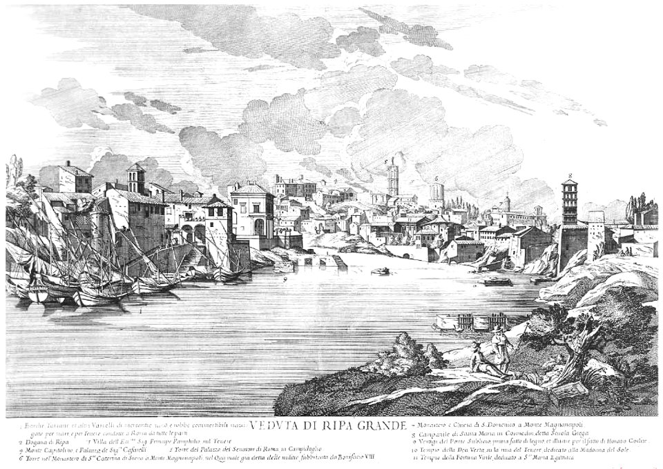 Veduta di Ripa Grande by Giovanni Battista Falda (1669)