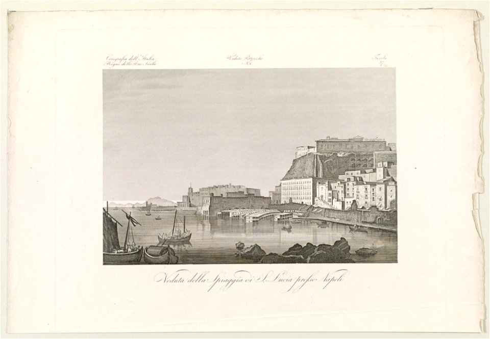 Vedute pittoriche No. 1. Veduta della spiaggia di S. Lucia presso Napoli LCCN2003674781