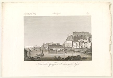 Vedute pittoriche No. 1. Veduta della spiaggia di S. Lucia presso Napoli LCCN2003674781