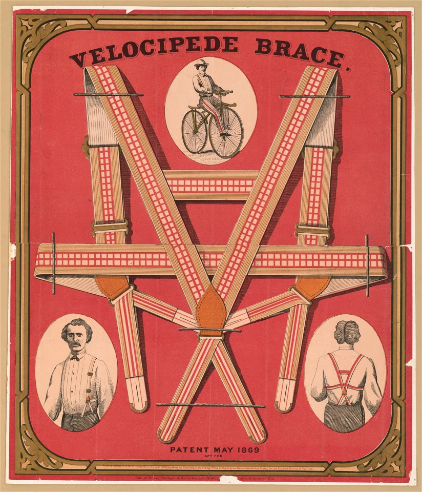 Velocipede brace - lith. of Henry Seibert & Bros. Ledger Building (cor. Wi)lliam & Spruce Sts. LCCN2017651501