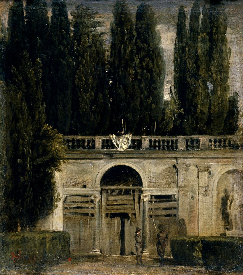 Velázquez - Jardín de la Villa Médicis en Roma, Entrada de la gruta (Museo del Prado, 1630)