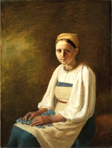 Venetsianov Peasant Girl with Cornflowers