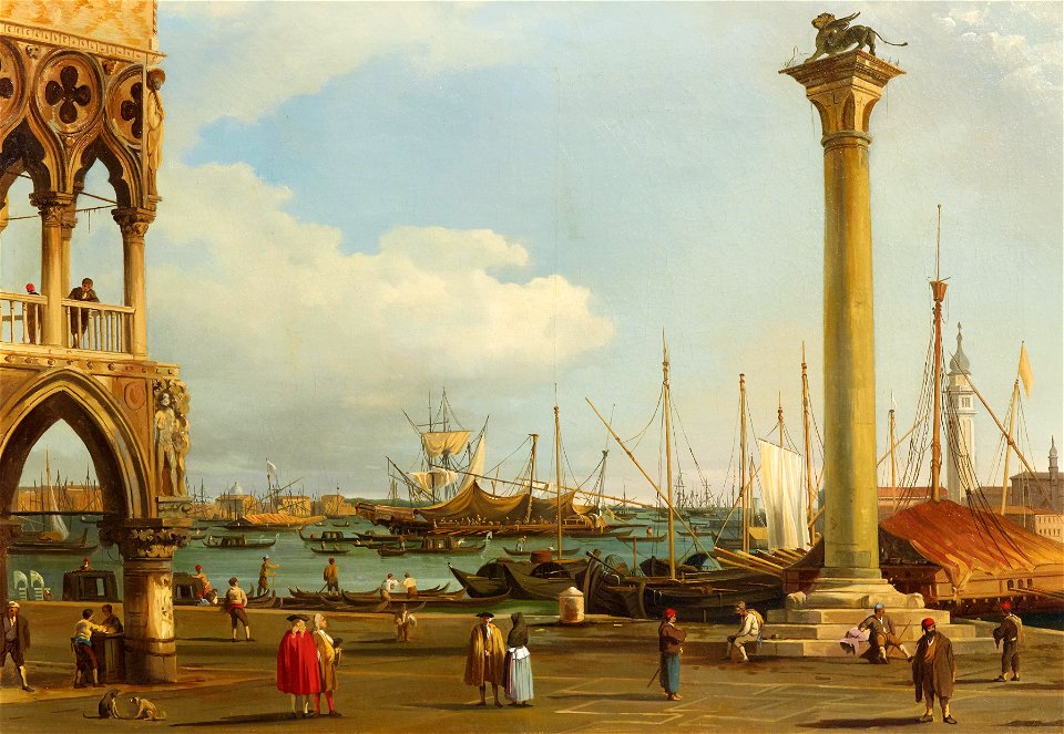 Venice, a view of the Bacino di San Marco from the Piazzetta