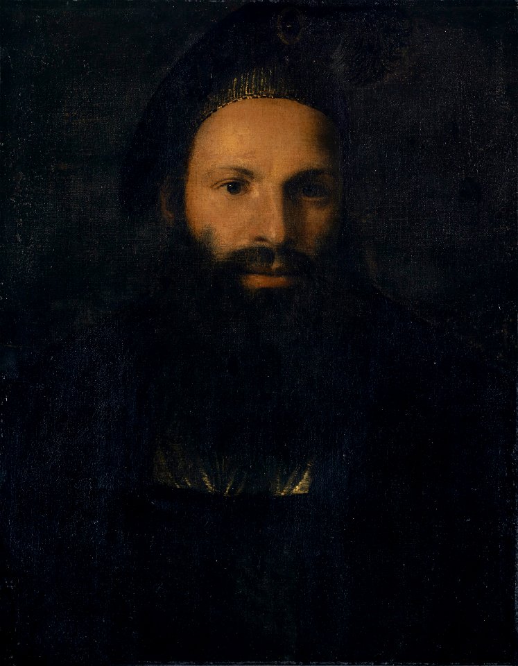 Venezianischer Meister, 16. Jh. - Bildnis des Pietro Aretino, 1520-30, Inv. 1351
