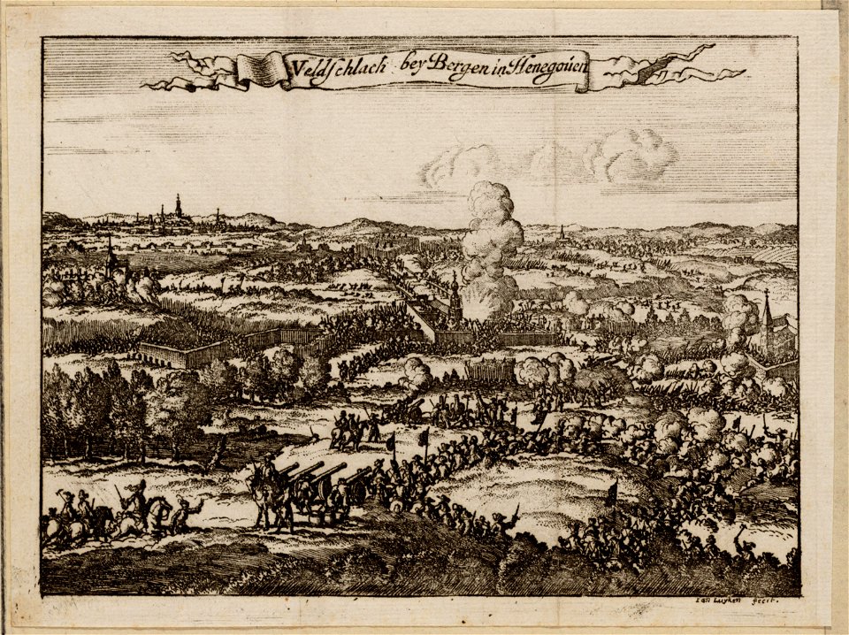 Veldschlach bey Bergen in Henegouén, objectnr A 19332