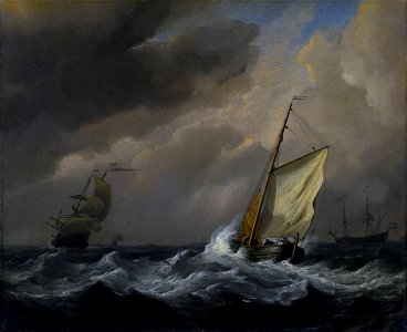 Willem van de Velde II - A Small Dutch Vessel close-hauled in a Strong Breeze