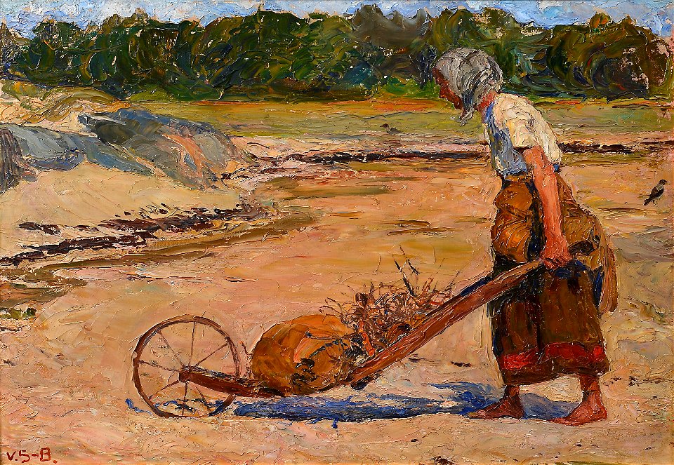 Venny Soldan-Brofeldt - Woman Pushing a Cart