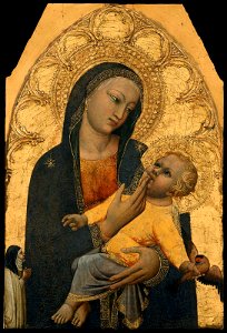 'Virgin and Child', tempera on panel painting by Antonio Veneziano, c. 1380, Museum of Fine Arts, Boston. Free illustration for personal and commercial use.