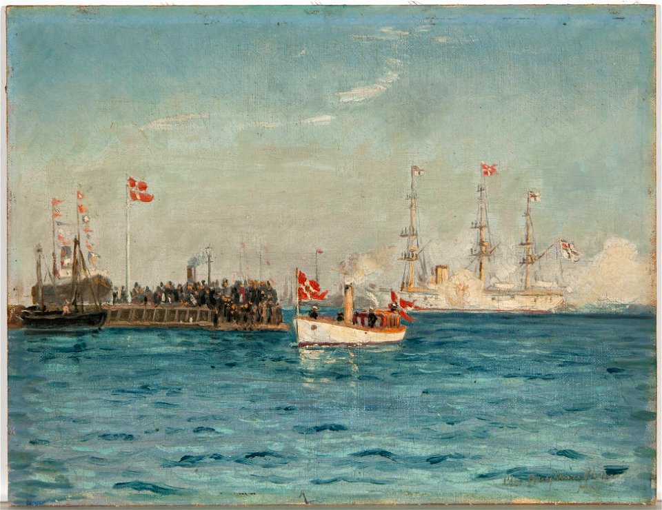 Venäjän keisarin alus Kööpenhaminan telakalla, Painting by Benjamin Olsen