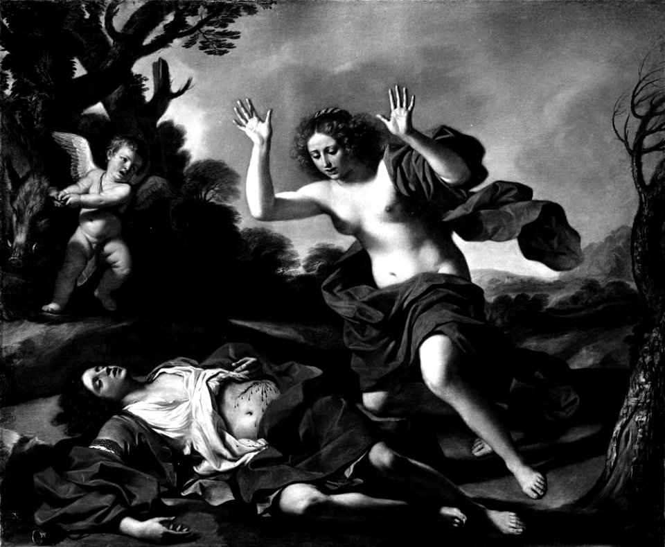 Venus y el cadáver de Adonis - Guercino