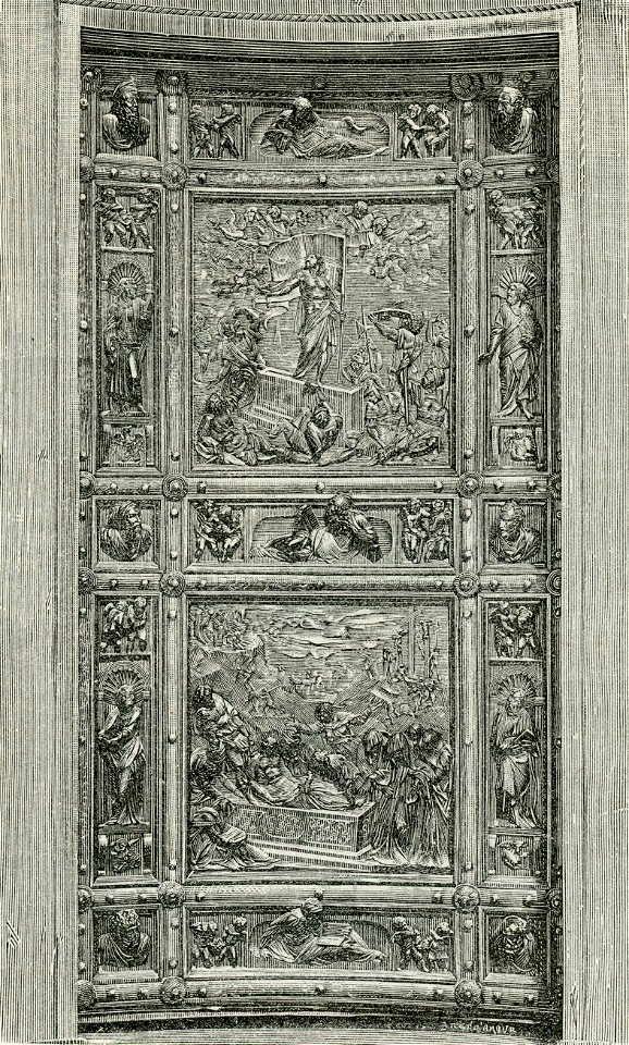 Venezia Basilica di S Marco porta in bronzo della Sagrestia
