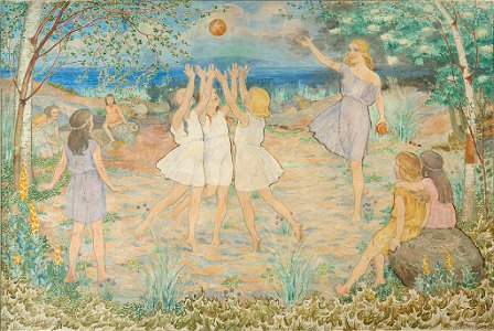 Venny Soldan-Brofeldt - Children Playing with a Ball; Playing Children