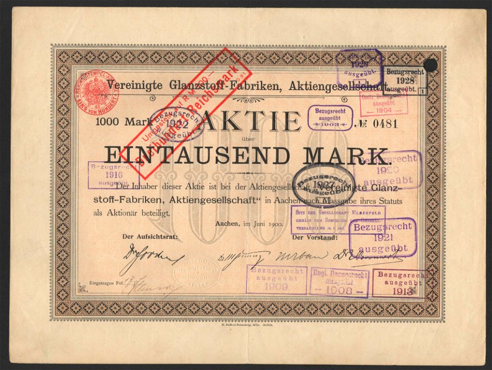 Vereinigte Glanzstoff-Fabriken 1900