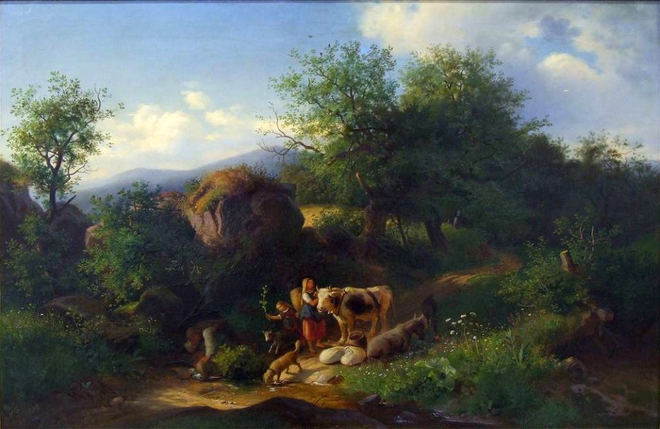 Franz Albert Venus - Rast am Bache (1863)