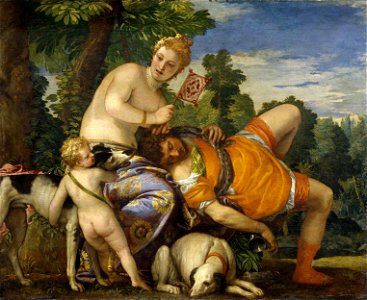 Venus y Adonis (Veronese). Free illustration for personal and commercial use.